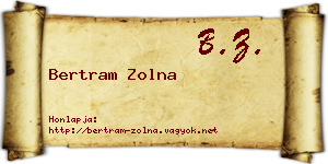 Bertram Zolna névjegykártya